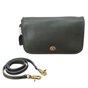 Vintage Coach Forest Green Convertible Clutch 9635 Shoulder Bag